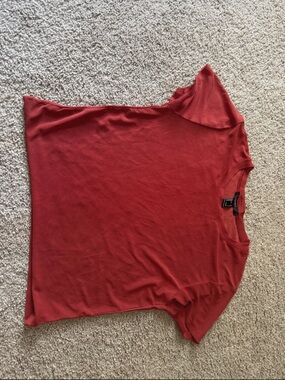 Forever 21 Red Crewneck sheer Tee